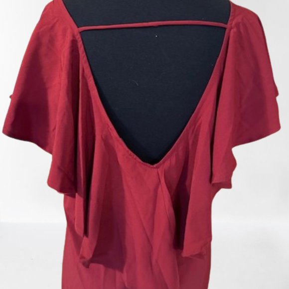 Ruby Open Low Back with Ruffle Midi Dress - Picture 5 of 10